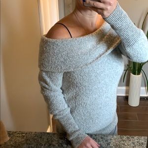 Off the shoulder scoop neck sweater